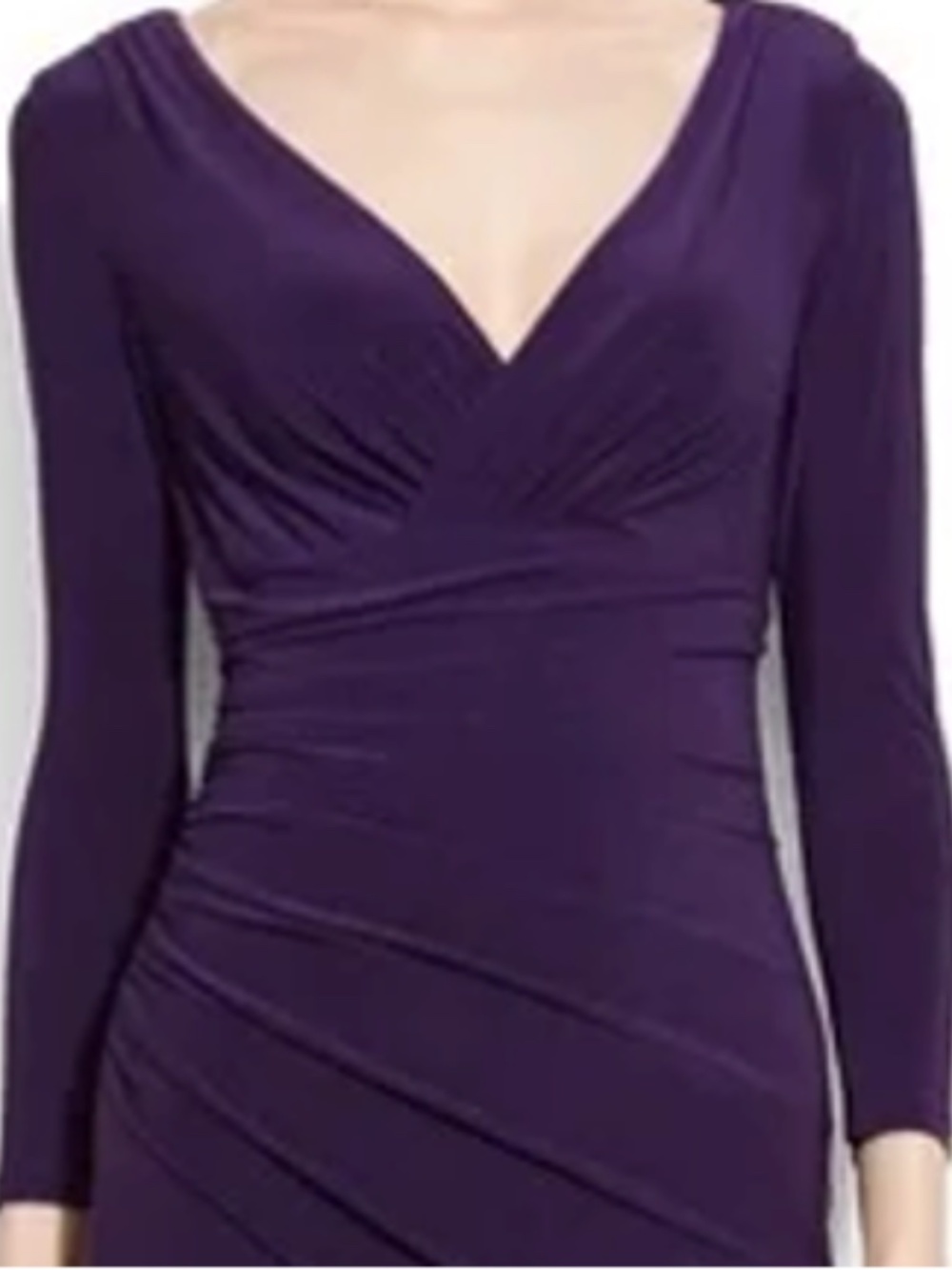 LAUREN RALPH LAUREN Side Ruched Sheath Dress - Purple Size 2 - Picture 2 of 11